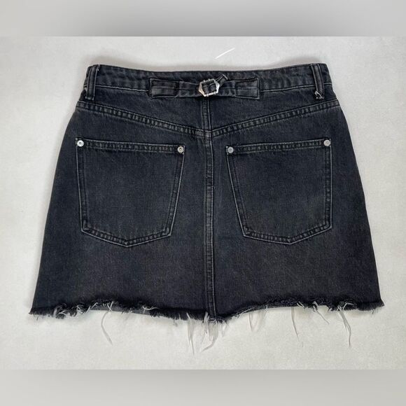 Free People Rugged Aline Denim Jean Skirt Women Size 27 Black - Picture 2 of 6